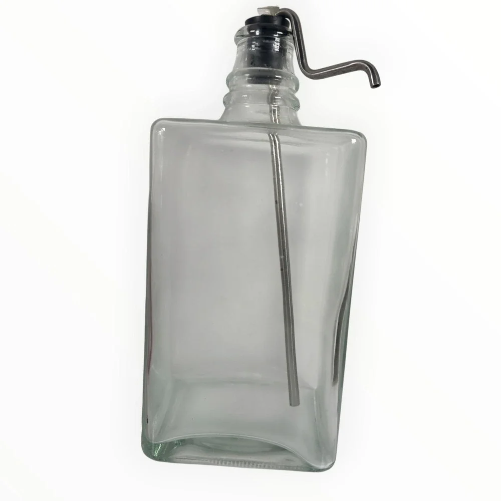 Unbranded Mouthwash Decanter Bottle Clear Glass 8in Etched 1320 North Courthouse